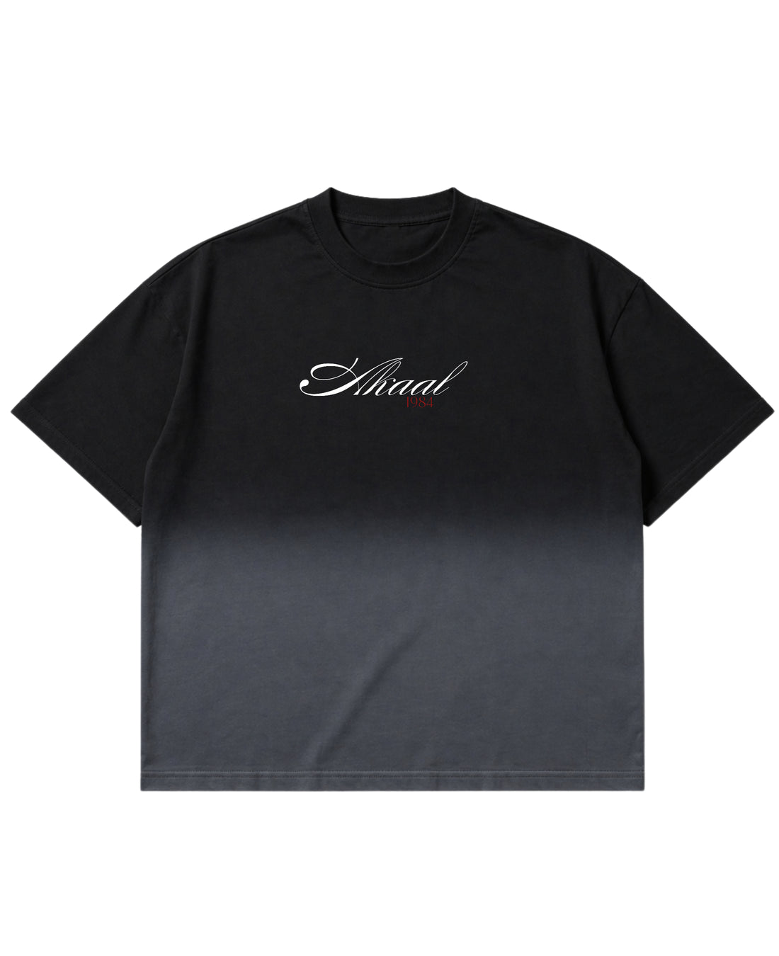 Black Ombré Wash Boxy Fit T-shirt Front Design
