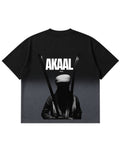 Black Ombré Wash Boxy Fit T-shirt Back Design