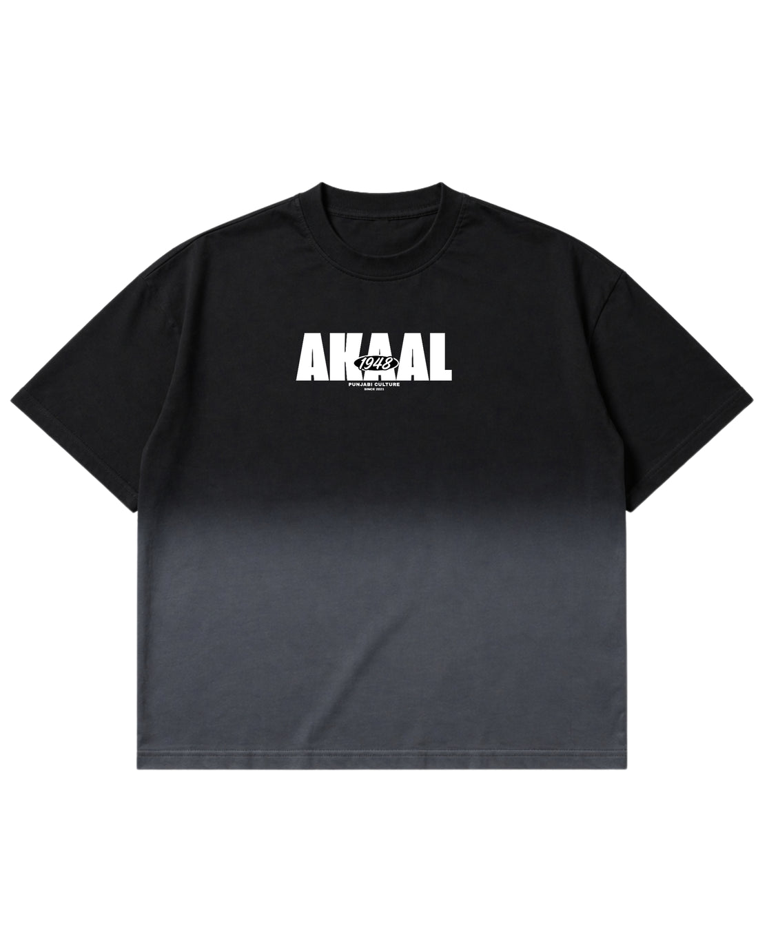 Black Ombré Wash Boxy Fit T-shirt Front Design