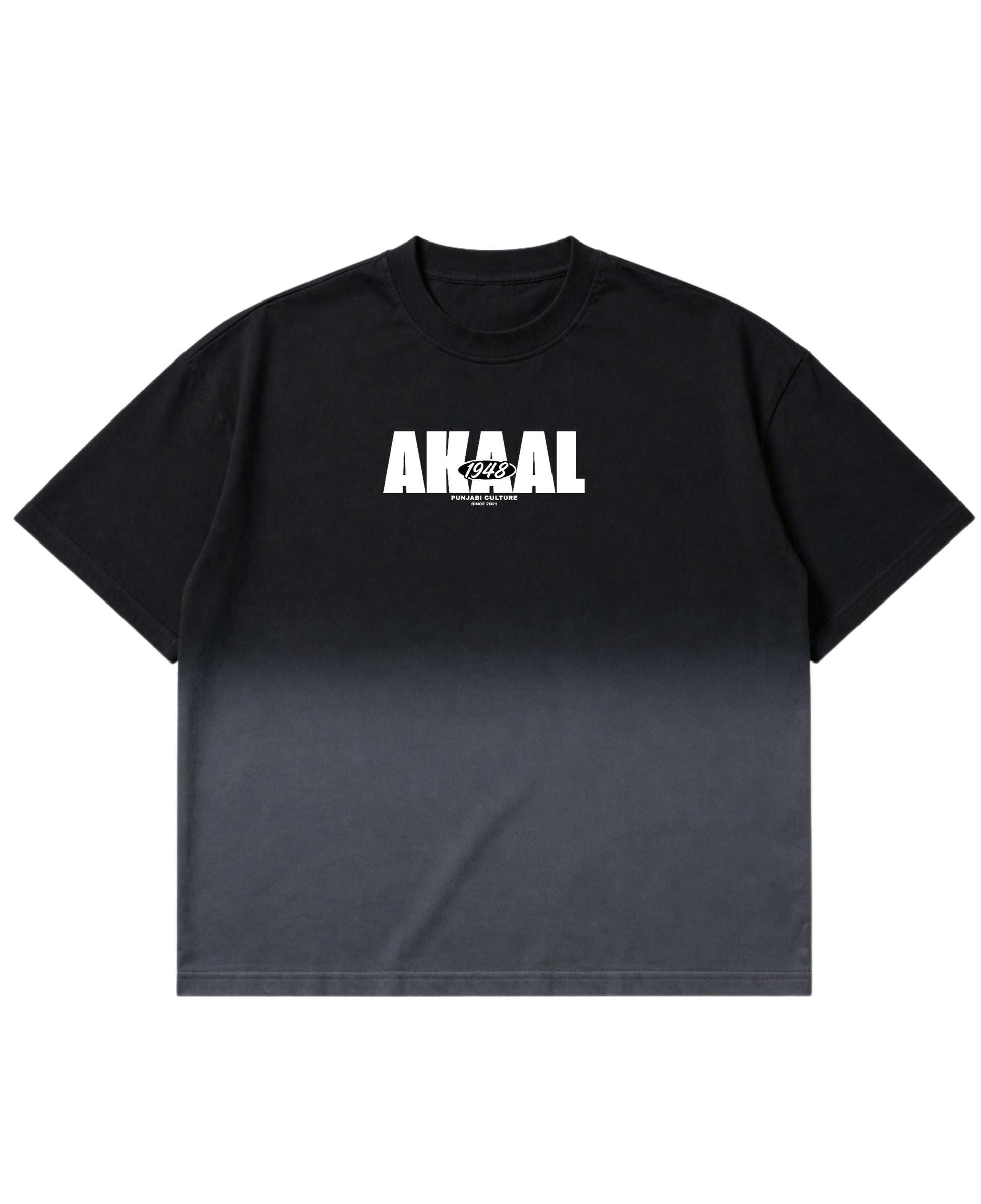 Black Ombré Wash Boxy Fit T-shirt Front Design
