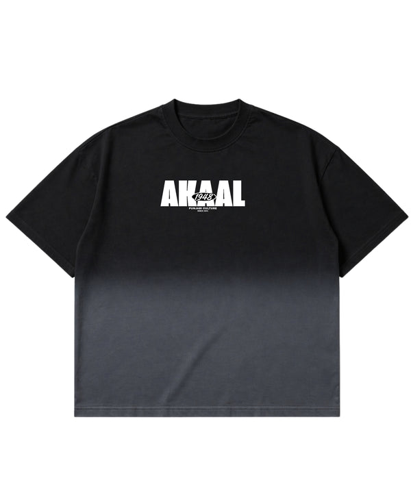 Black Ombré Wash Boxy Fit T-shirt Front Design