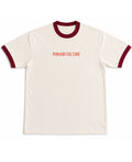 Off White & Maroon Ringer tee Front Design