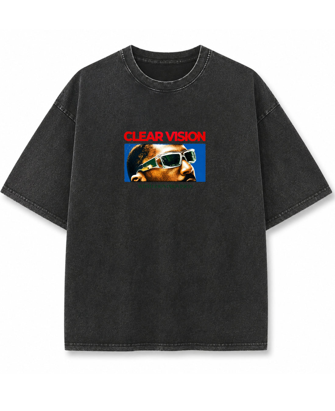 Vintage Fade Wash Oversized T-shirt Front Design