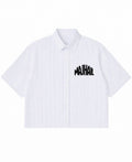 Blue Striped Oxford Boxy Shirt Front Design