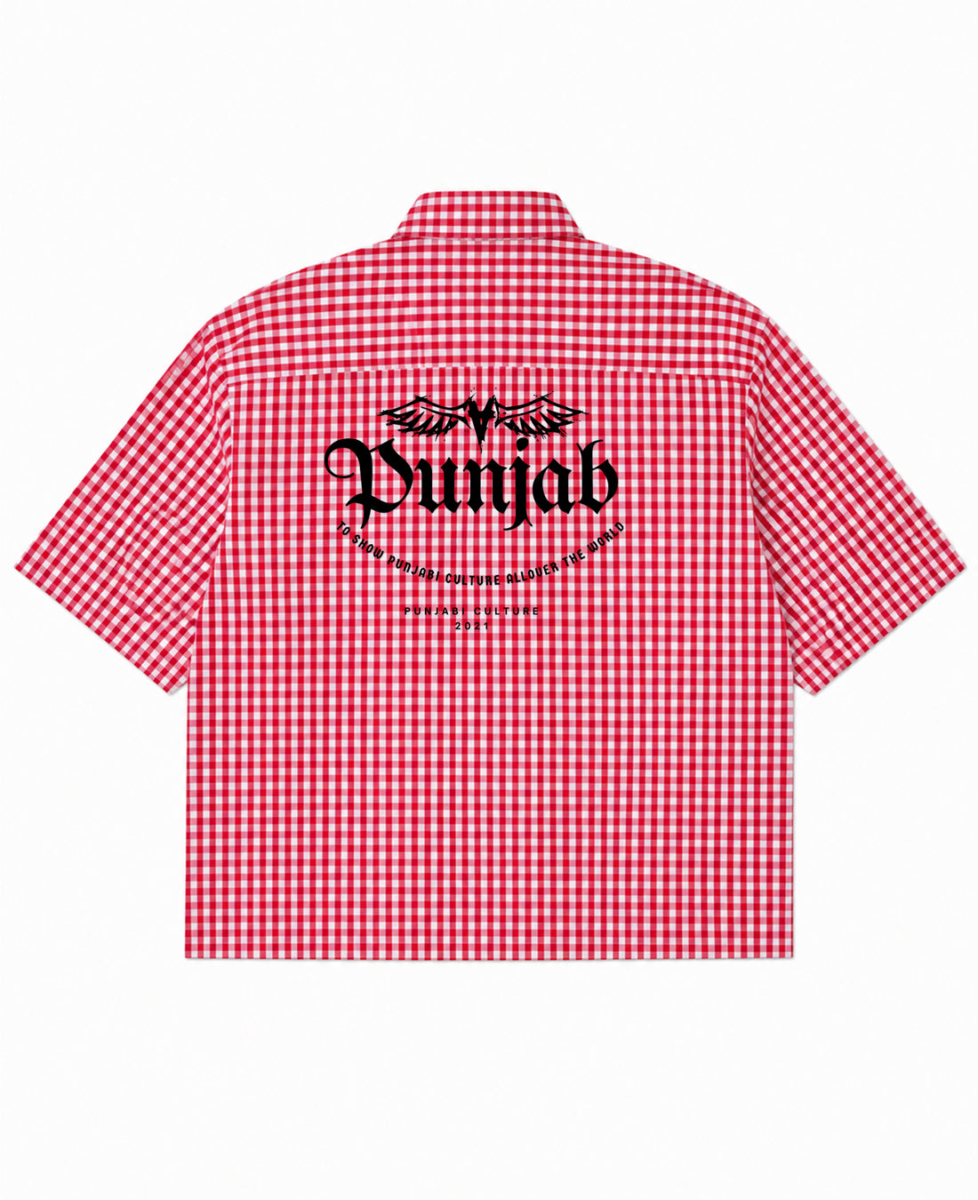 Red Picnic Oxford Boxy Shirt Front Design