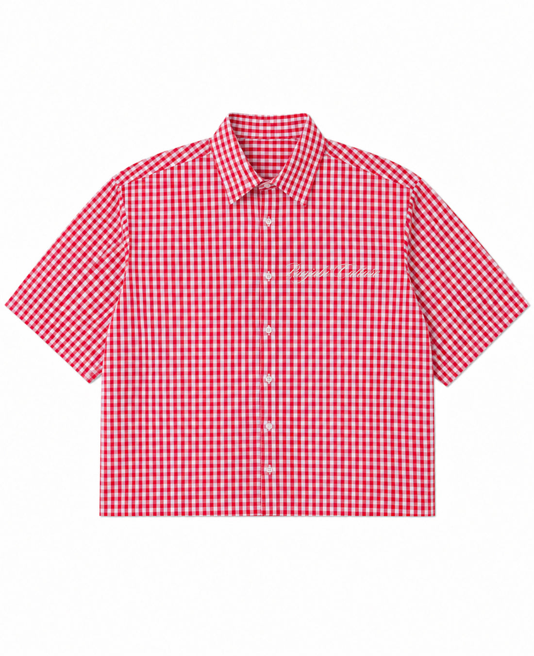 Red Picnic Oxford Boxy Shirt Front Design