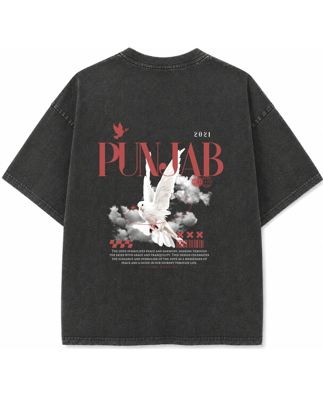 Vintage Fade Wash Oversized T-shirt Front Design