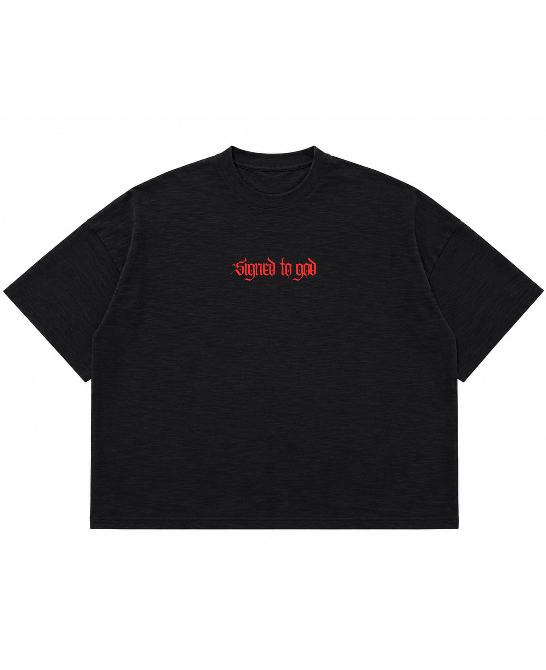 Graphite Boxy Slub tee Front Design