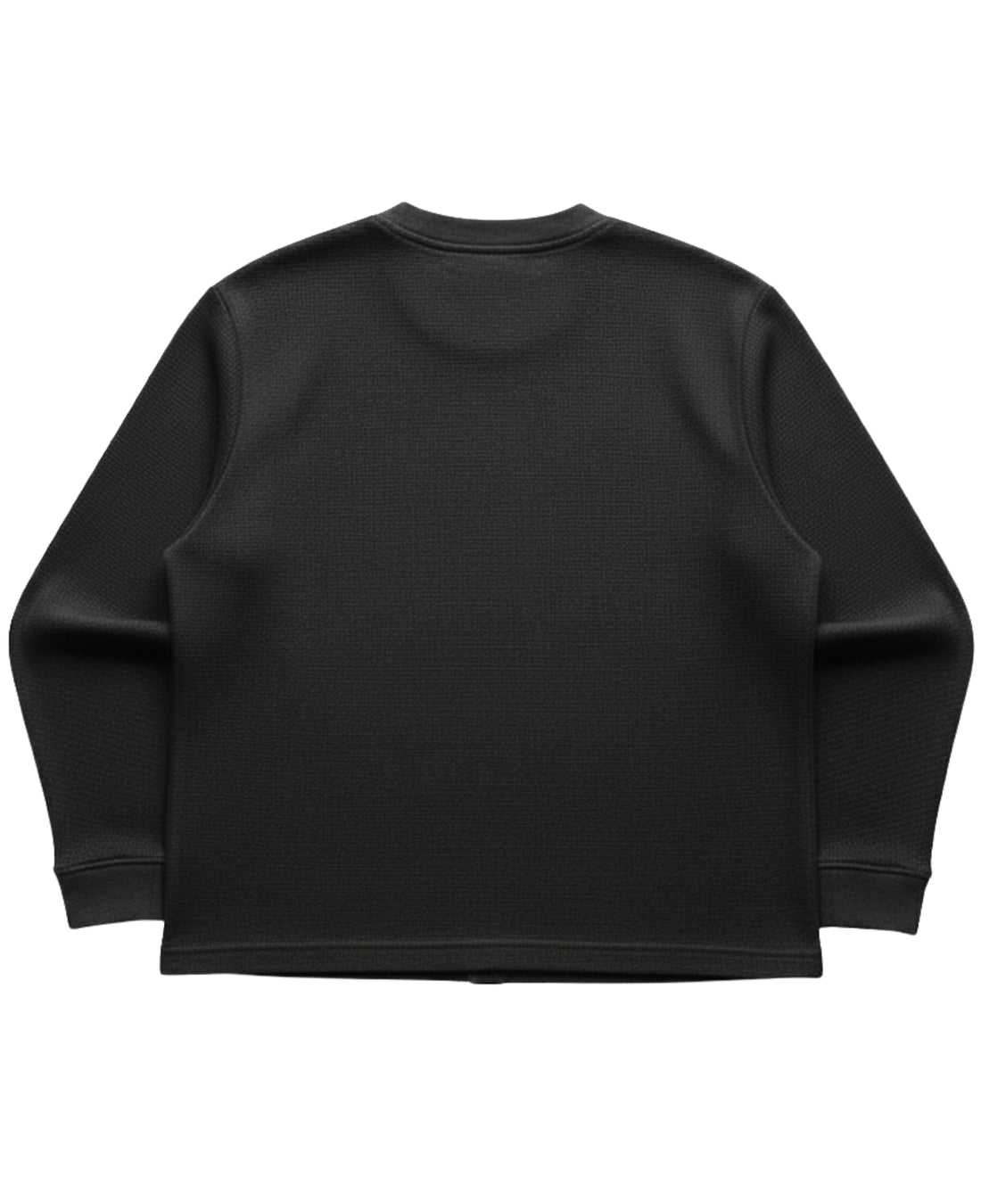 Black waffle knit oversized full-sleeve Front Design